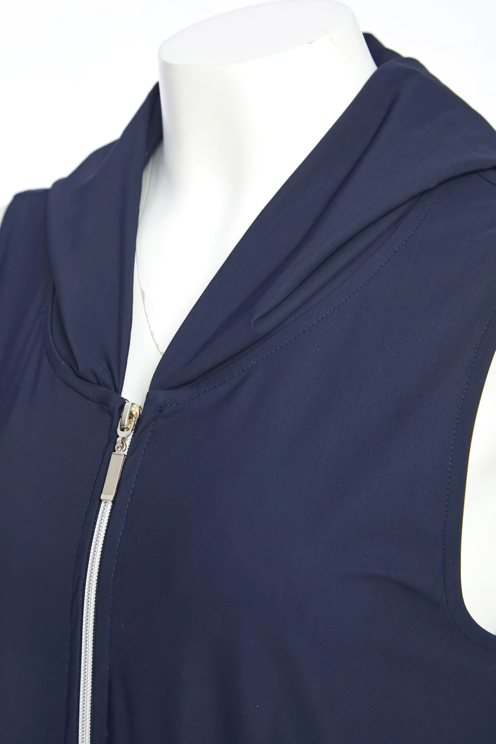 114- Jersey Gilet w/ Contrast Panels Navy- Naya