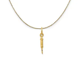 14k Yellow Gold Polished 3D Medical Syringe (20mm) Necklace