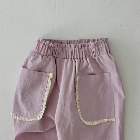 Baby Kid Girls Solid Color Pants Wholesale 24030125