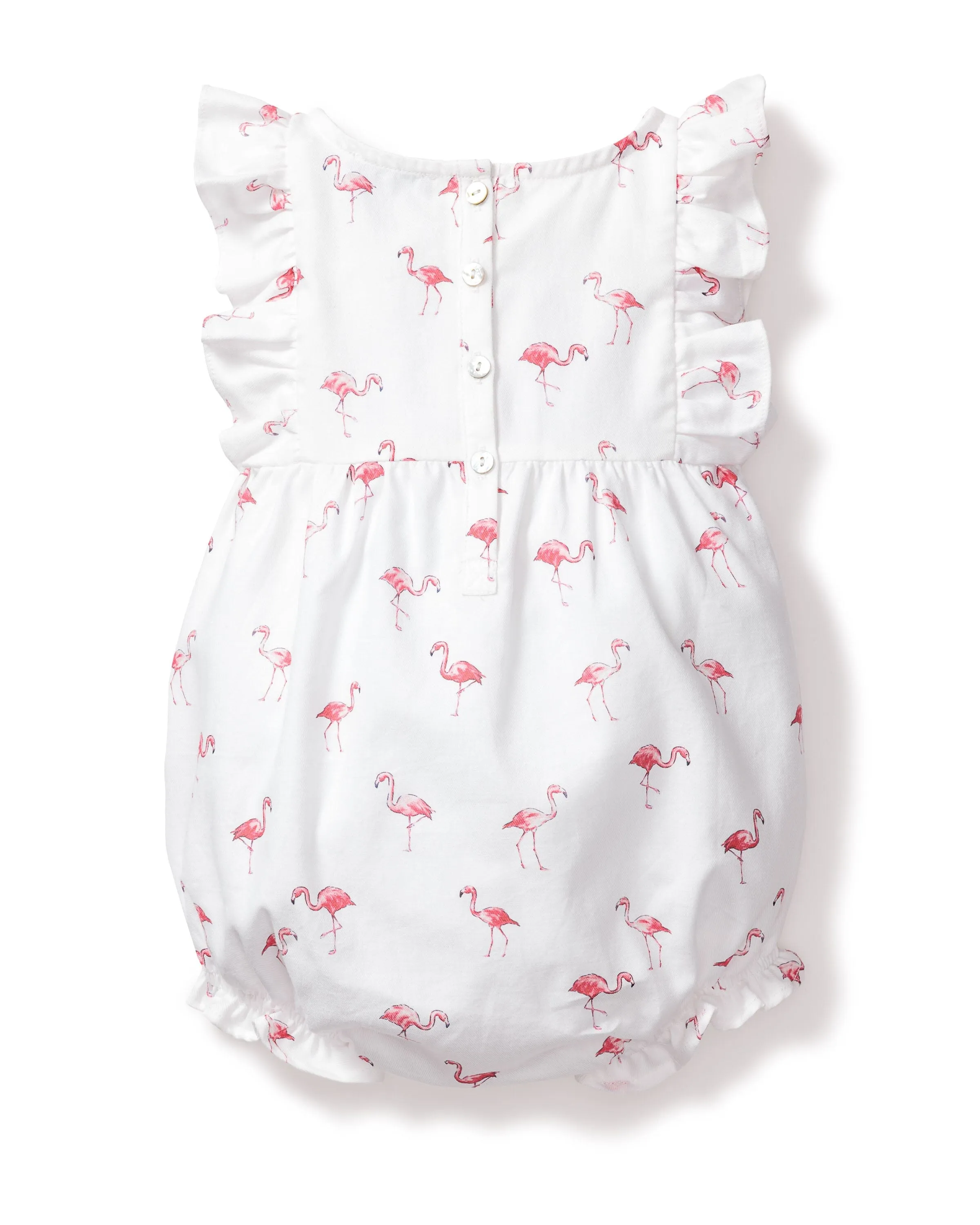 Baby's Twill Ruffled Romper | Flamingos