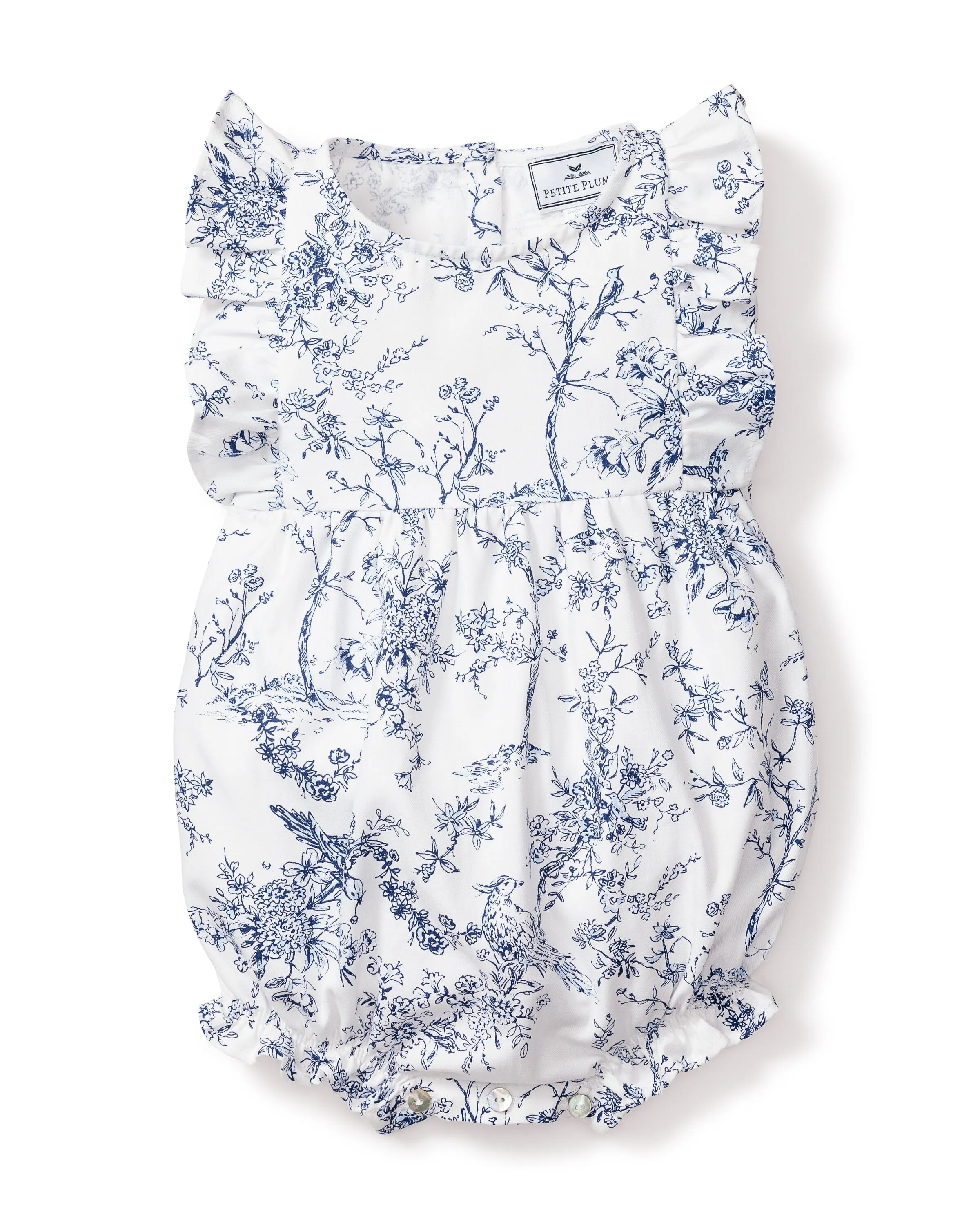 Baby's Twill Ruffled Romper | Timeless Toile