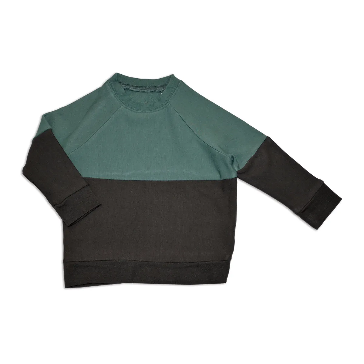 Bamboo Fleece Colorblock Sweatshirt (Pine/Pirate Ship)