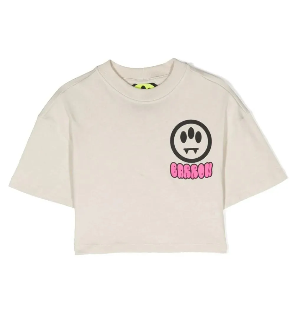 Barrow T-Shirt Smiley Logo Beige