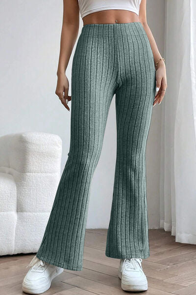 Basic Bae Ribbed High Waist Flare Pants