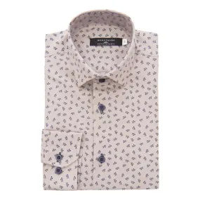 Beige Dandelion Print Dress Shirt