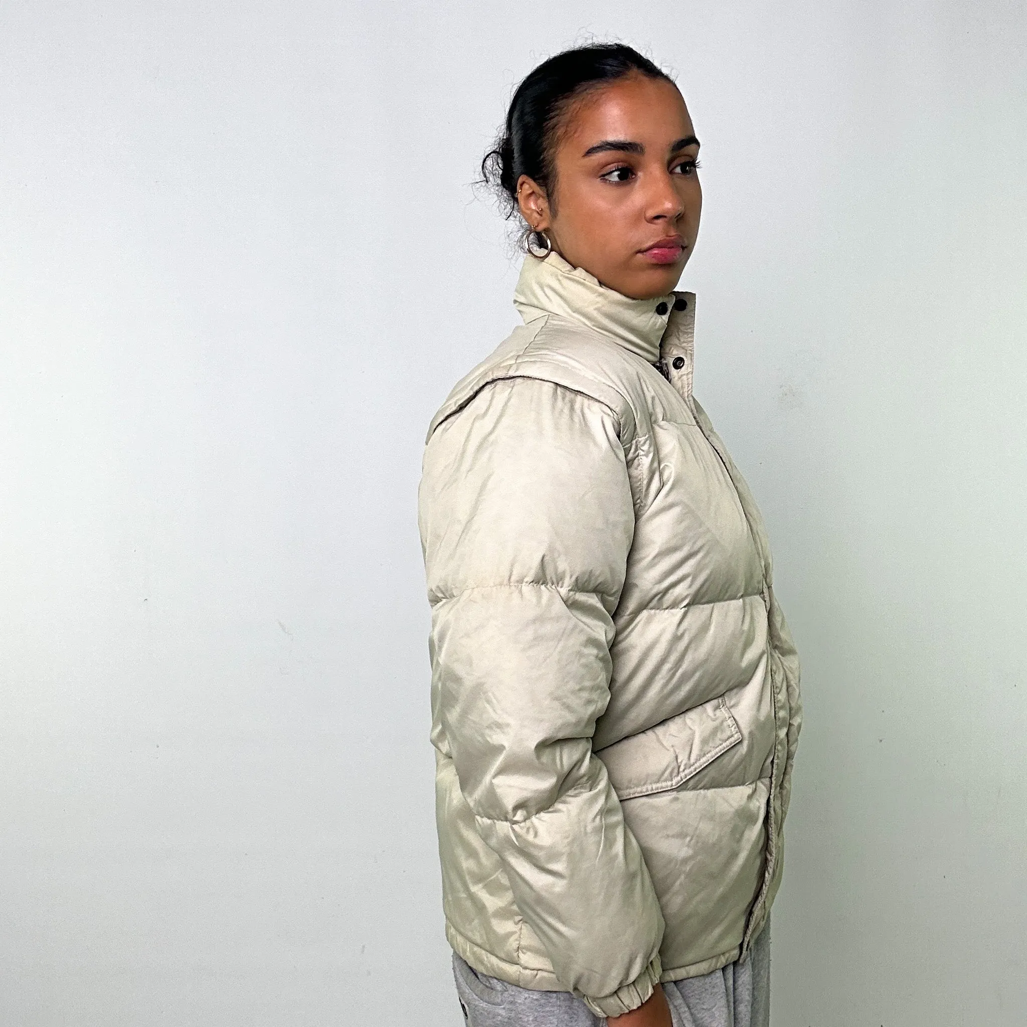 Beige Tan 90s Best Company Puffer Jacket Coat (L)