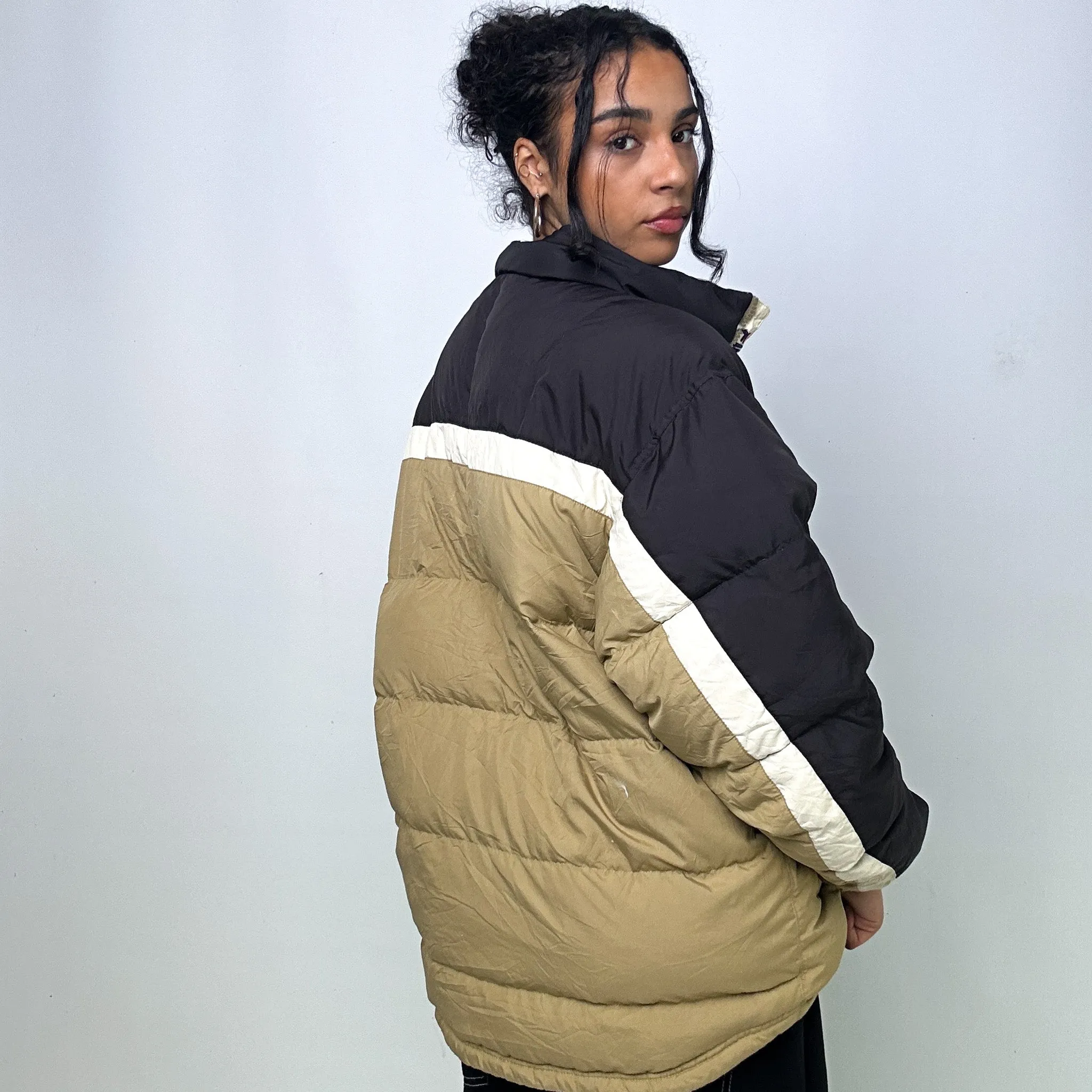 Beige Tan 90s FILA Puffer Jacket Coat (XL)