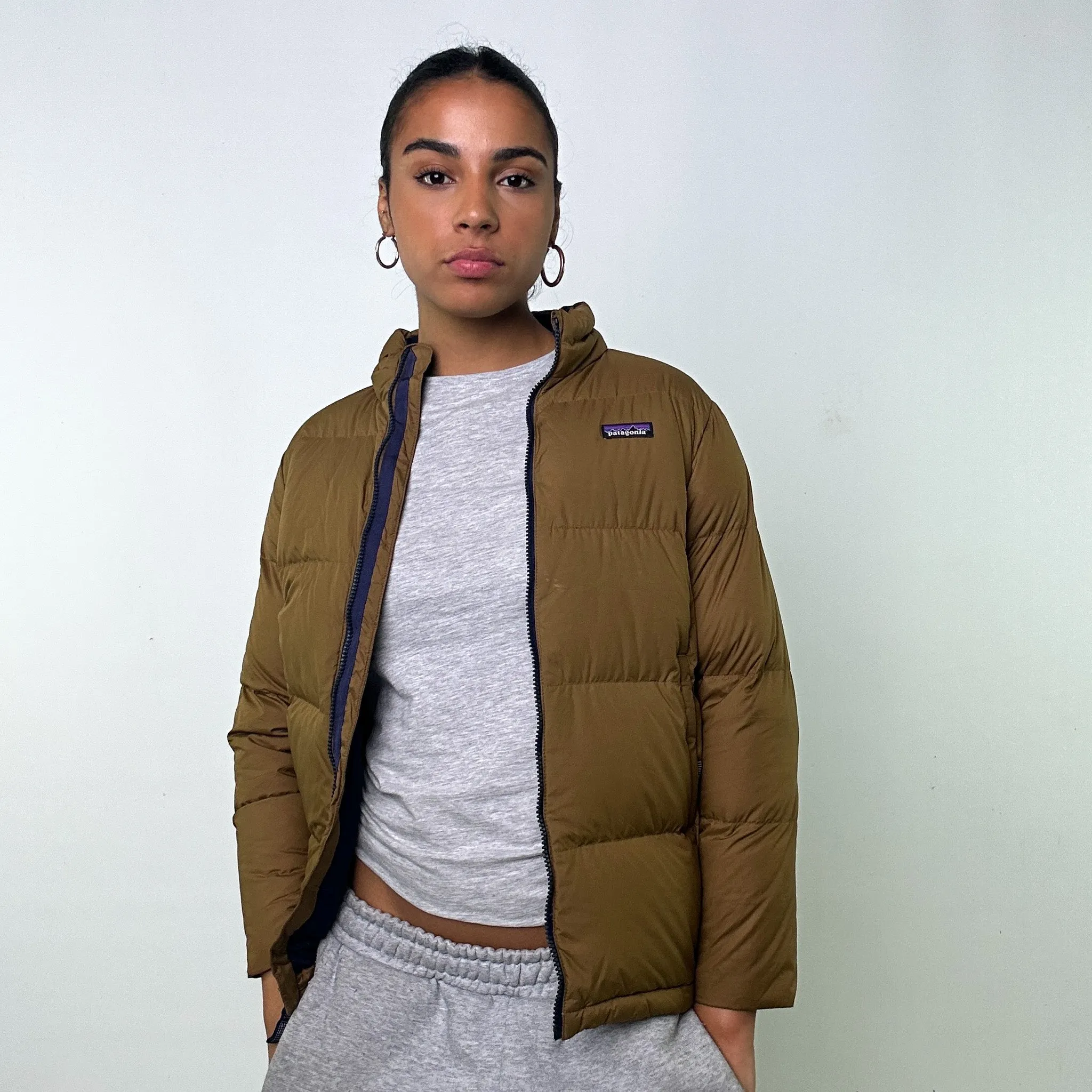 Beige Tan y2ks Patagonia Puffer Jacket Coat (L)