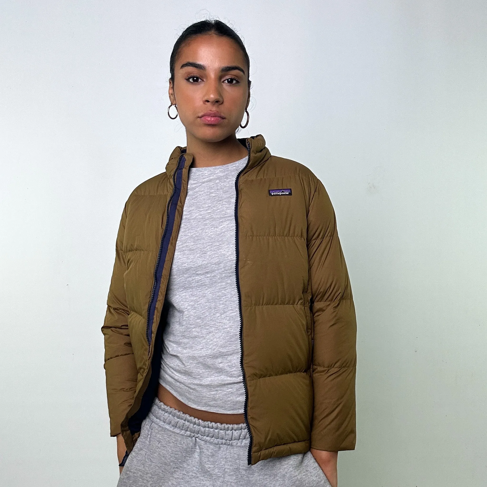 Beige Tan y2ks Patagonia Puffer Jacket Coat (L)