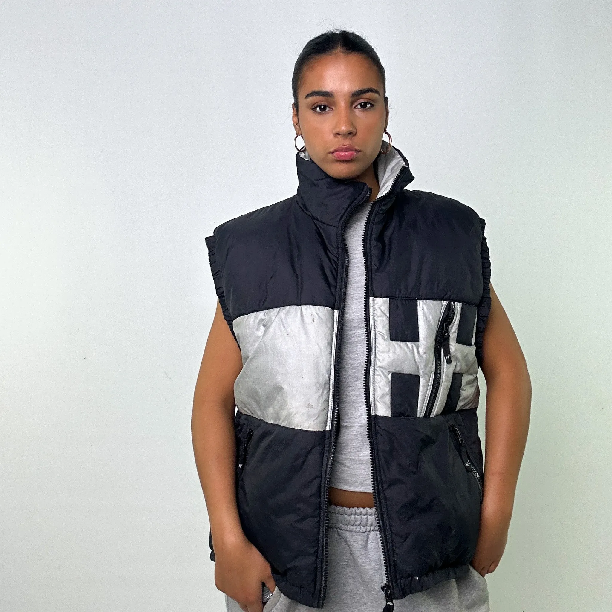 Black 90s Helly Hansen Puffer Jacket Coat Gilet (L)