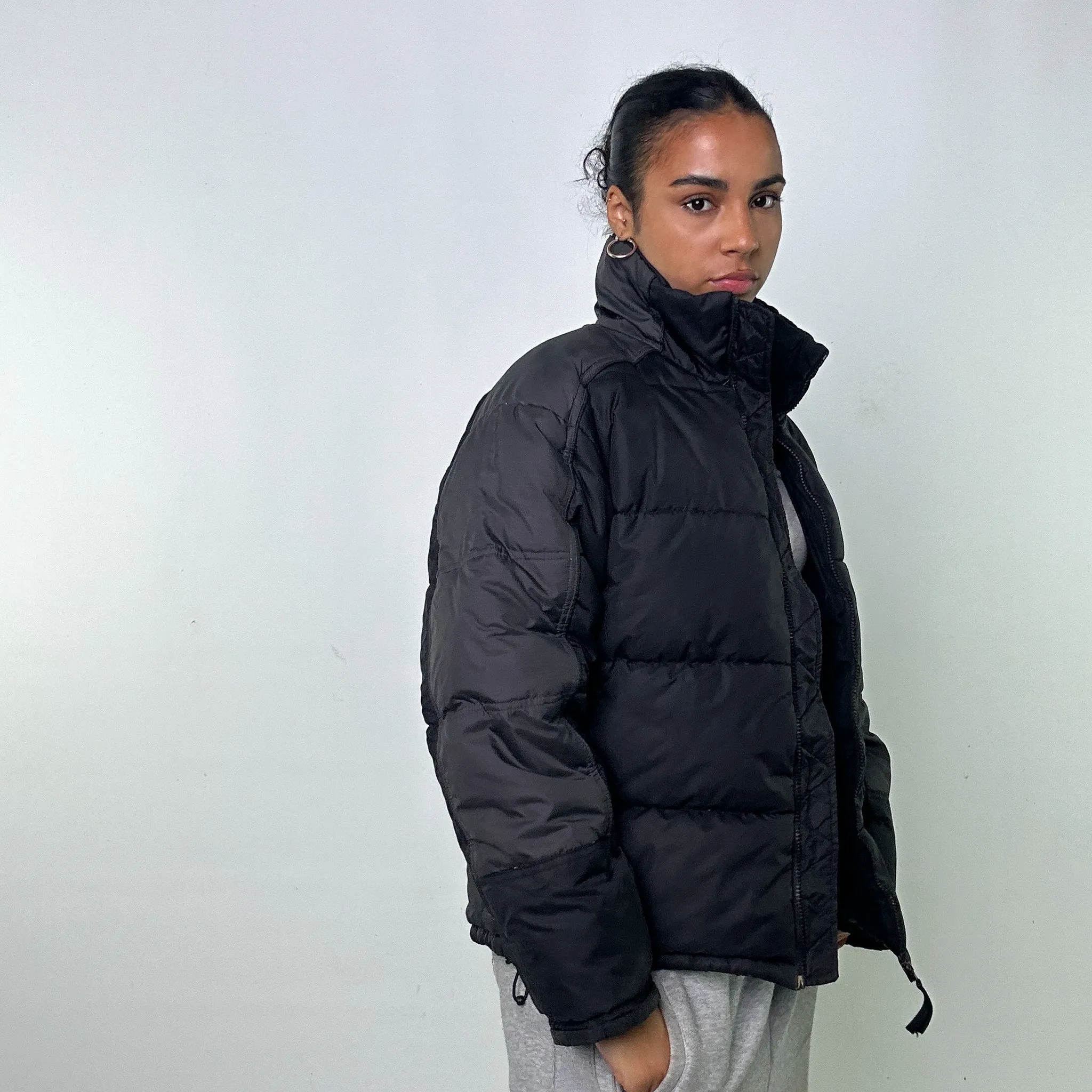 BLACK 90S HELLY HANSEN PUFFER JACKET COAT (