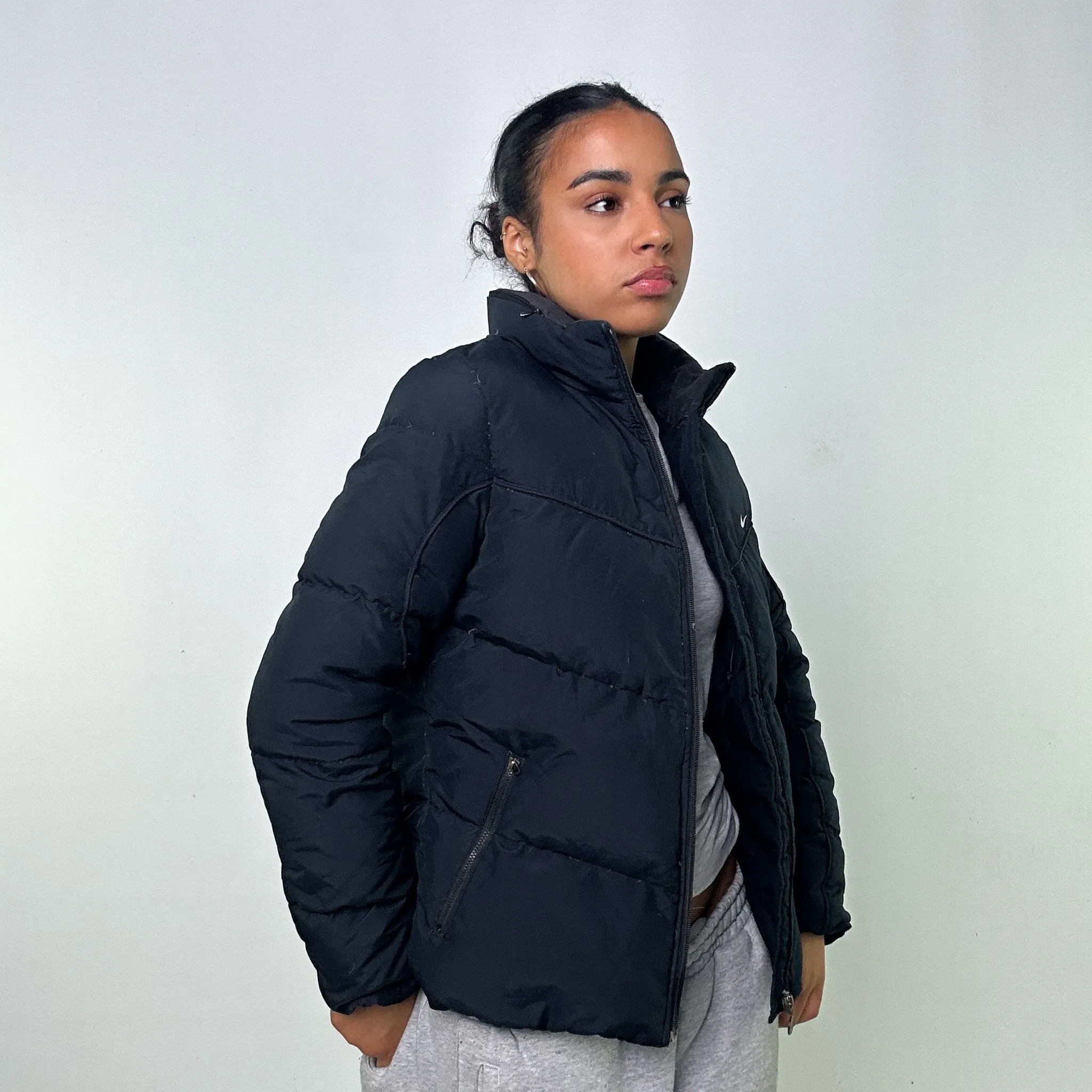 BLACK Y2KS NIKE PUFFER JACKET COAT (