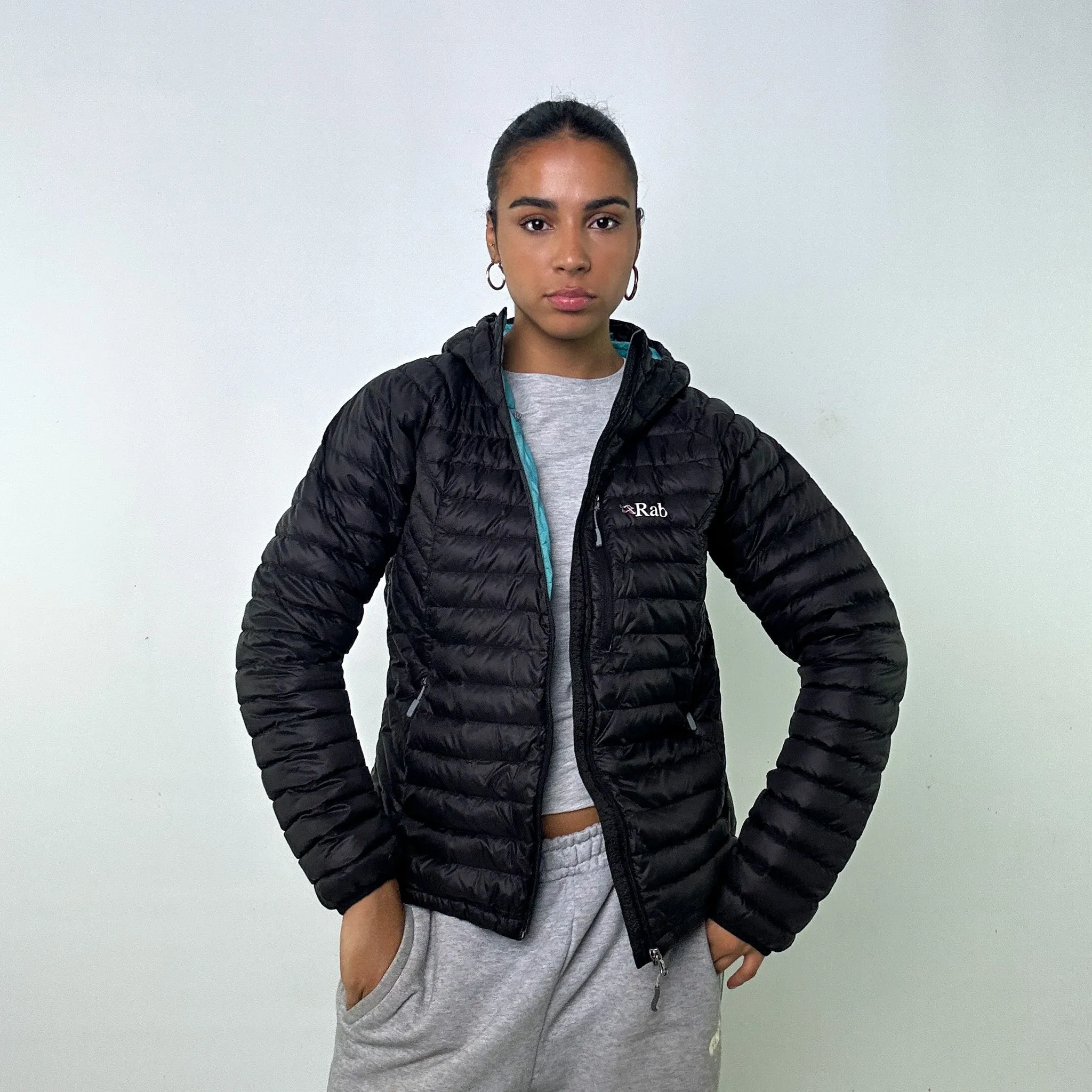 Black y2ks Rab Pertex Microlight Puffer Jacket Coat (L)