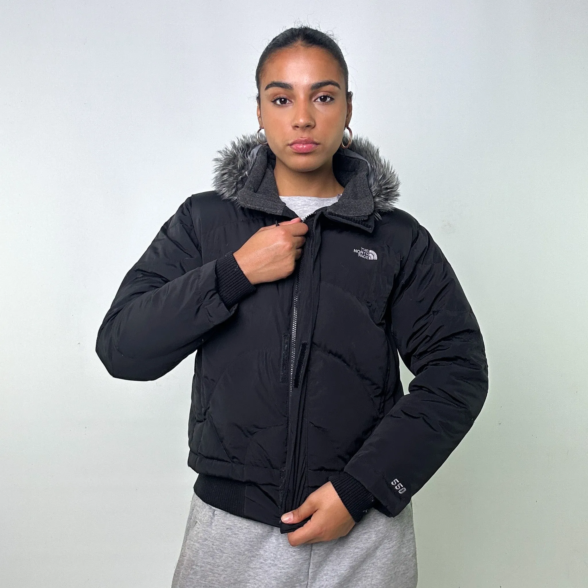 BLACK Y2KS THE NORTH FACE 550 SERIES PUFFER JACKET COAT (