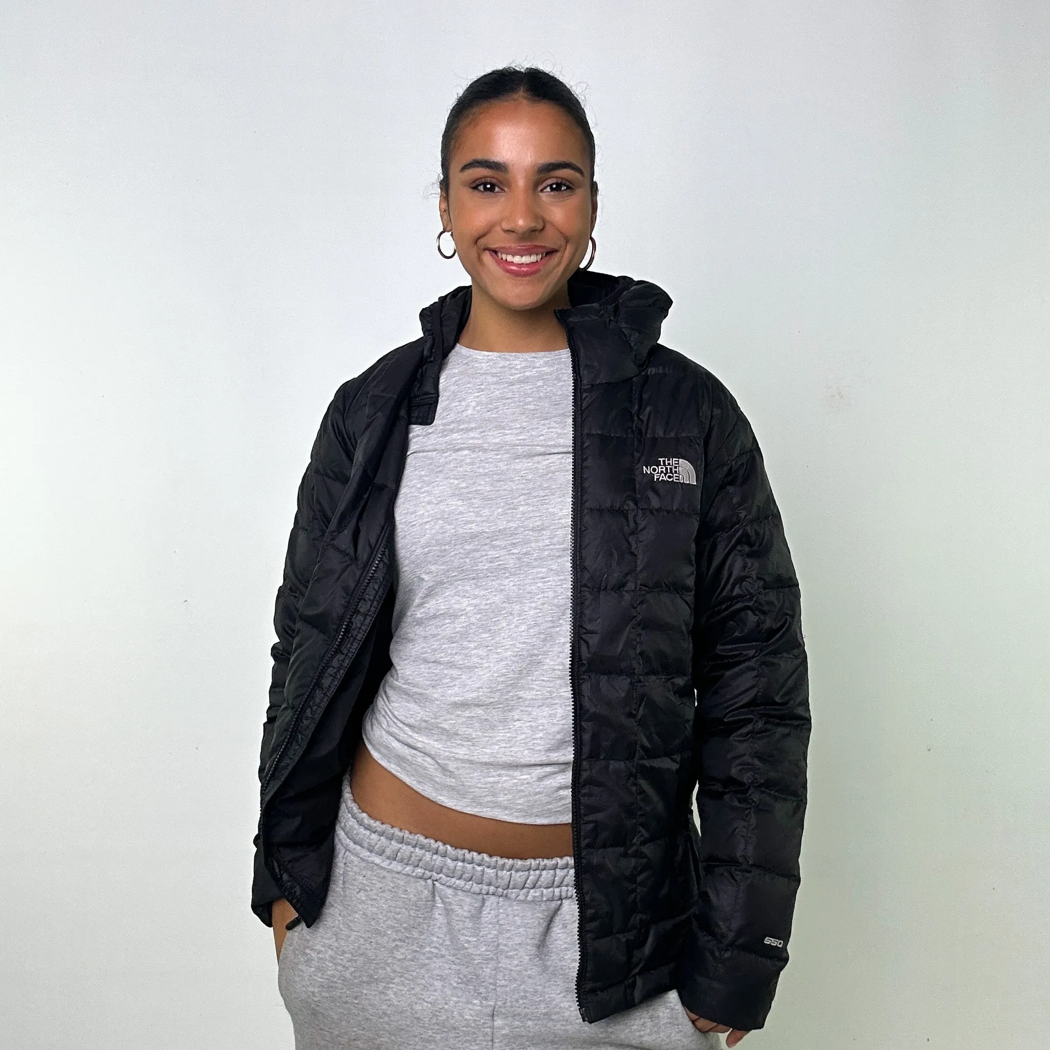 Black y2ks The North Face 550 Series Puffer Jacket Coat (S)