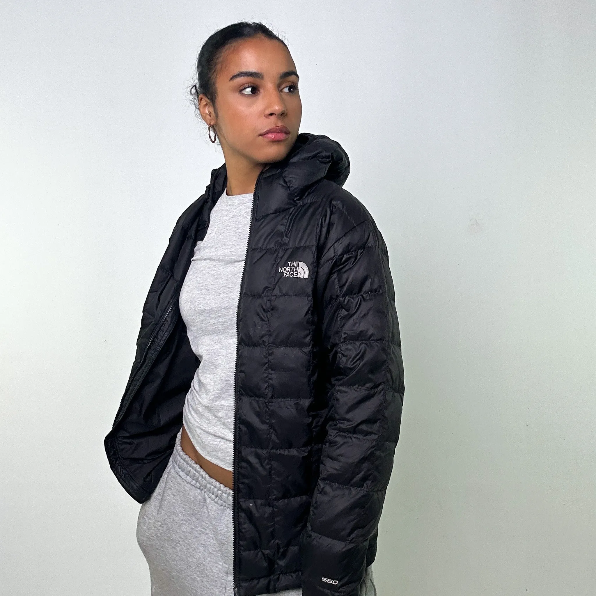 Black y2ks The North Face 550 Series Puffer Jacket Coat (S)