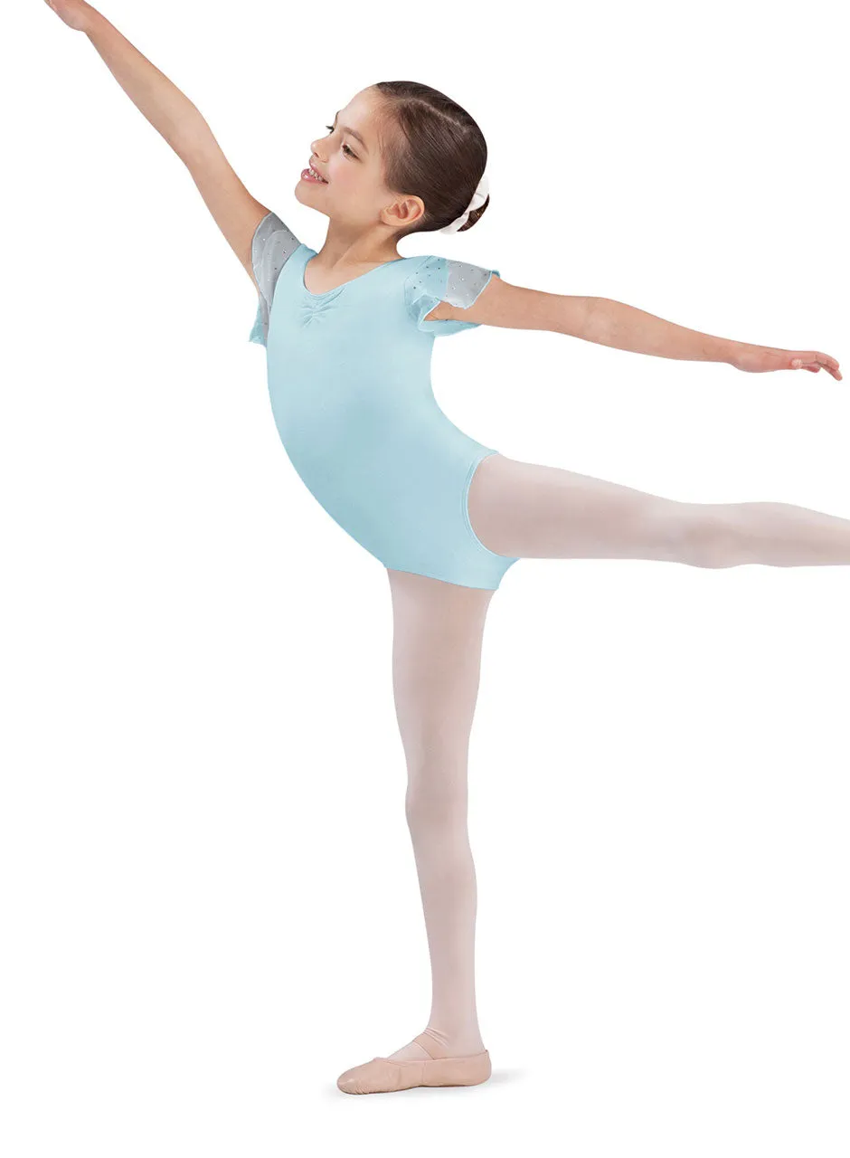 Bloch Child Flutter Sleeve Leotard With Sequins - CL3732