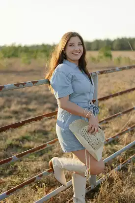 Blue Denim Tie Waist Romper