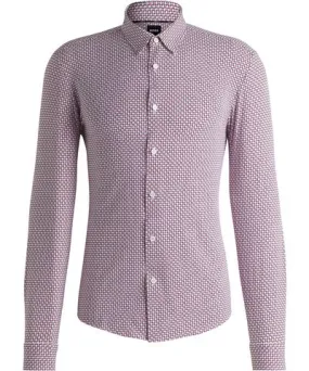 Boss Slim-fit shirt in printed performance-stretch jersey