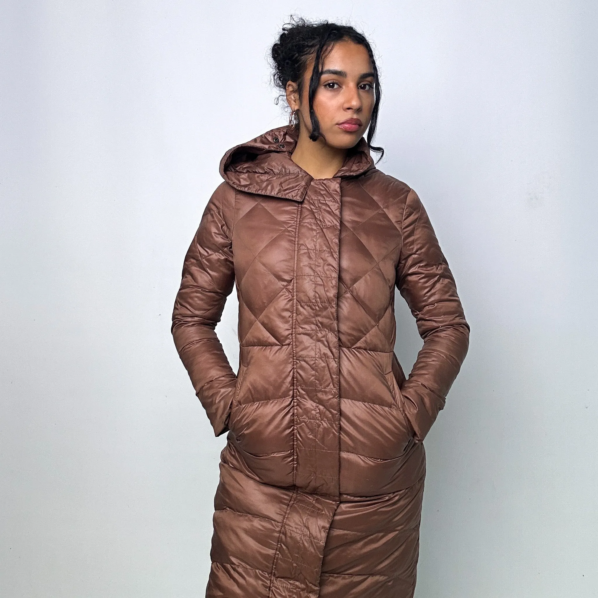 Brown 90s Moncler Puffer Jacket Coat (S)