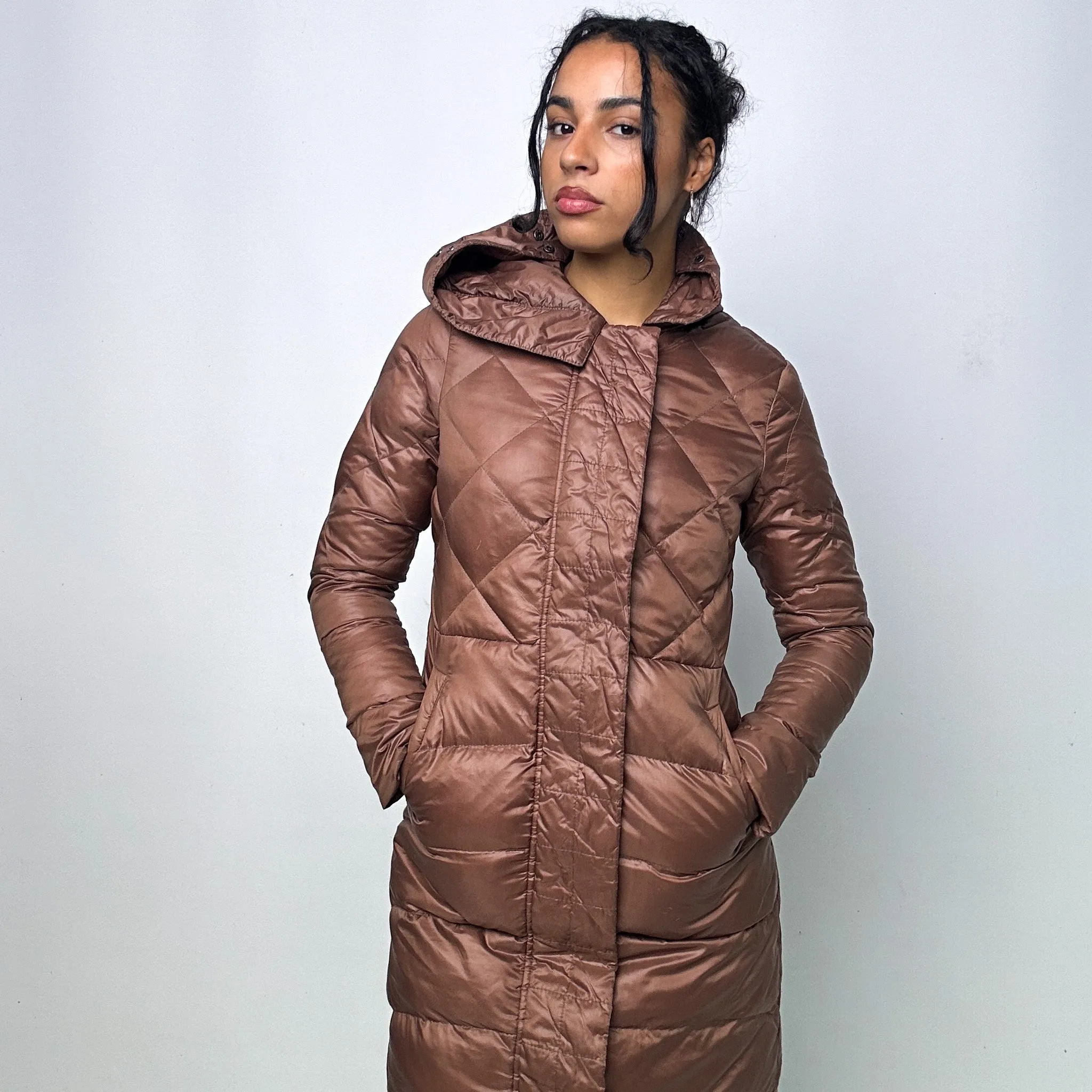 Brown 90s Moncler Puffer Jacket Coat (S)