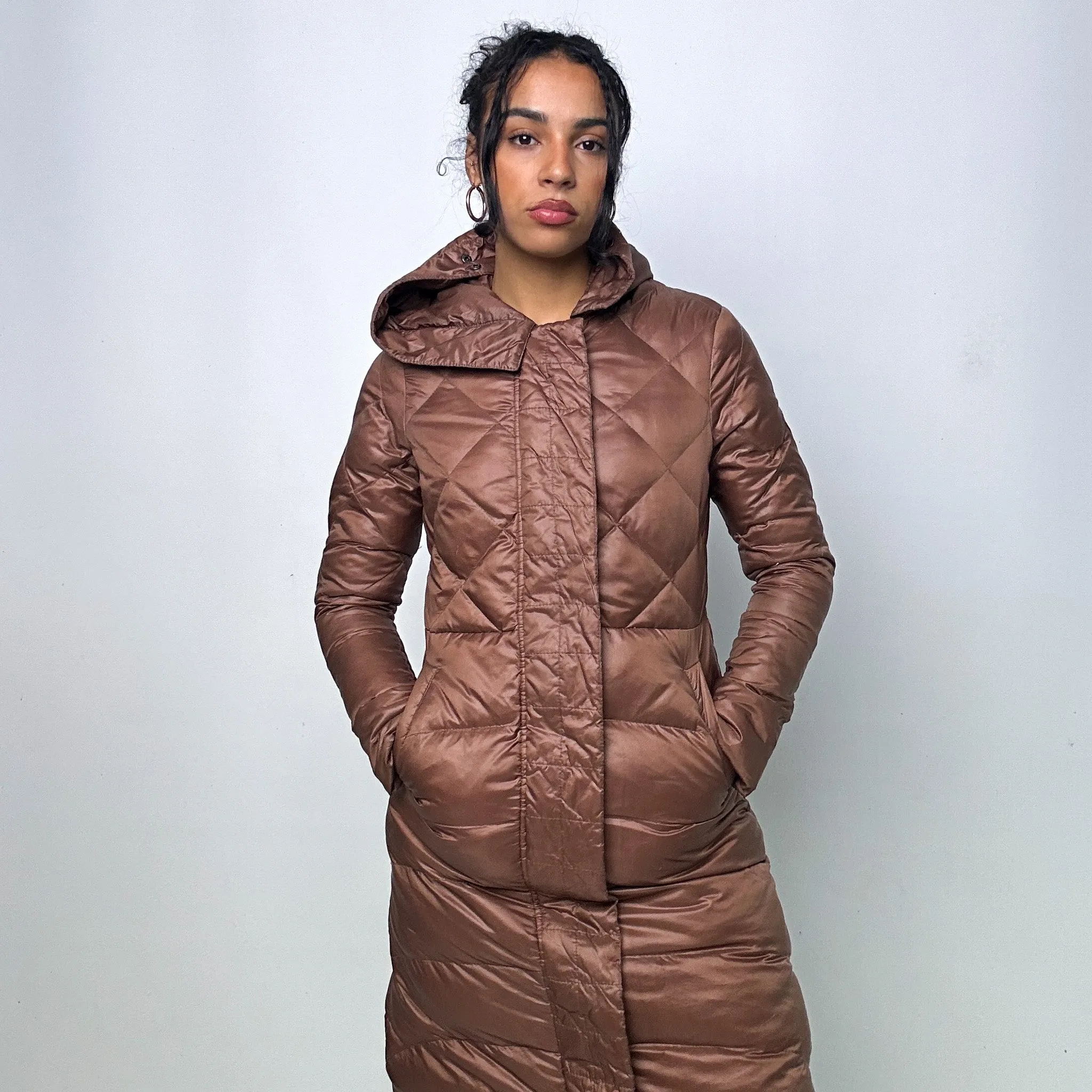 Brown 90s Moncler Puffer Jacket Coat (S)