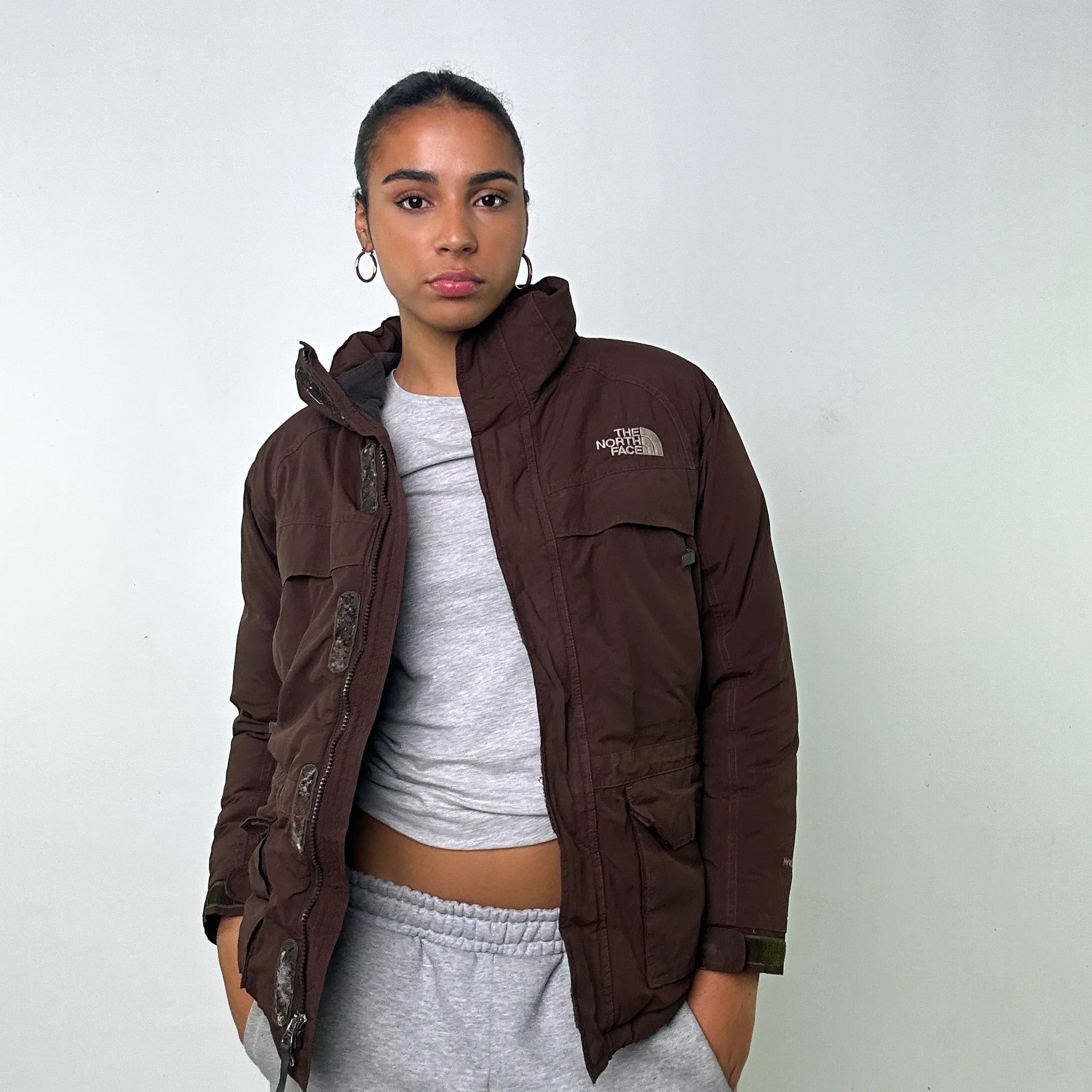 Brown 90s The North Face Puffer Jacket Coat (S)