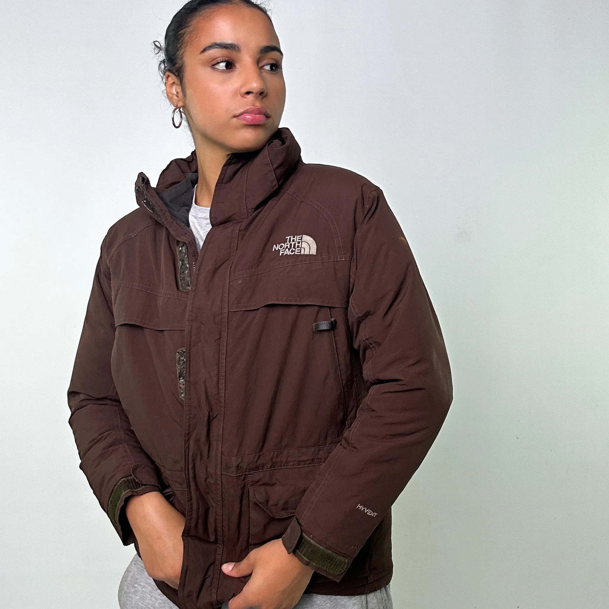 Brown 90s The North Face Puffer Jacket Coat (S)