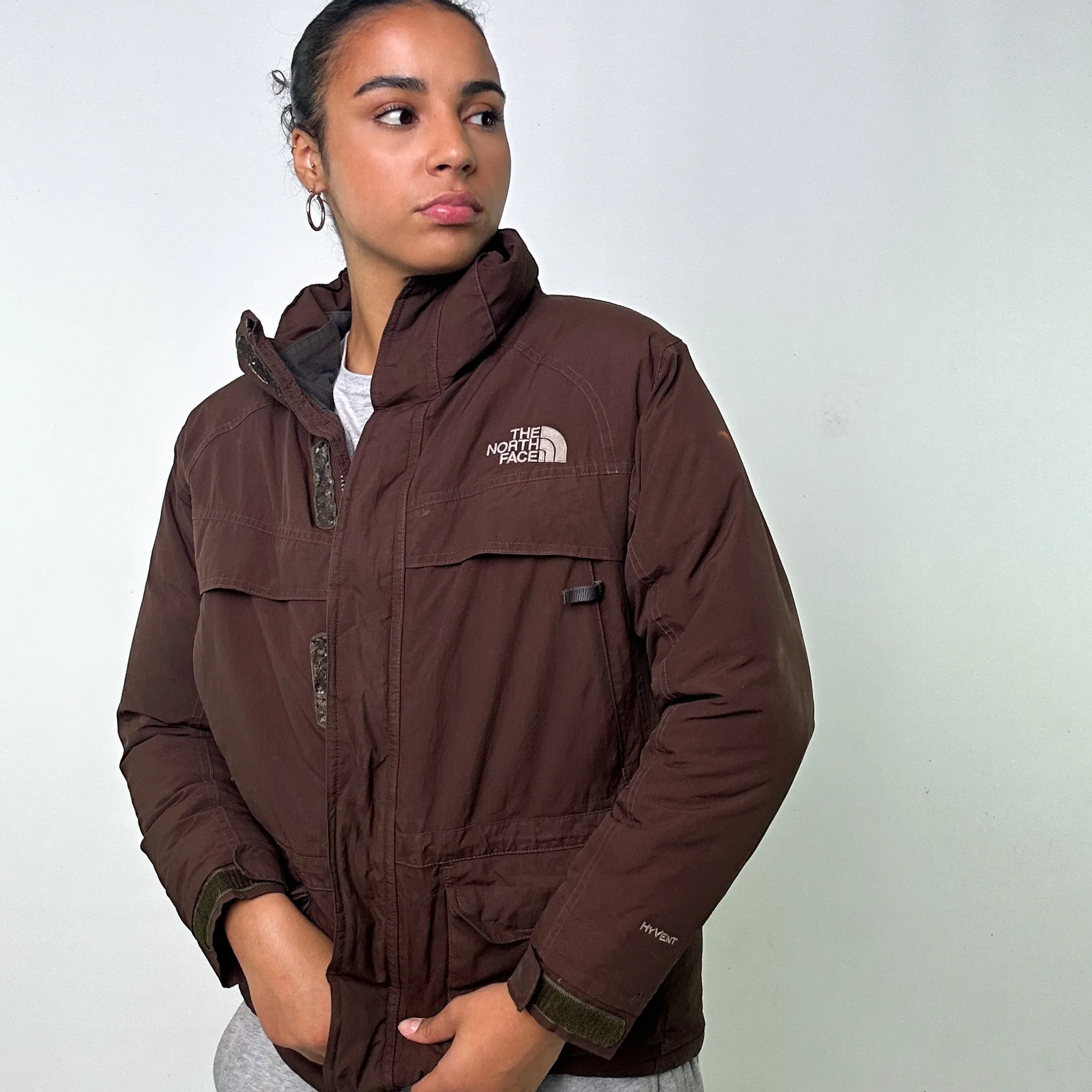 Brown 90s The North Face Puffer Jacket Coat (S)