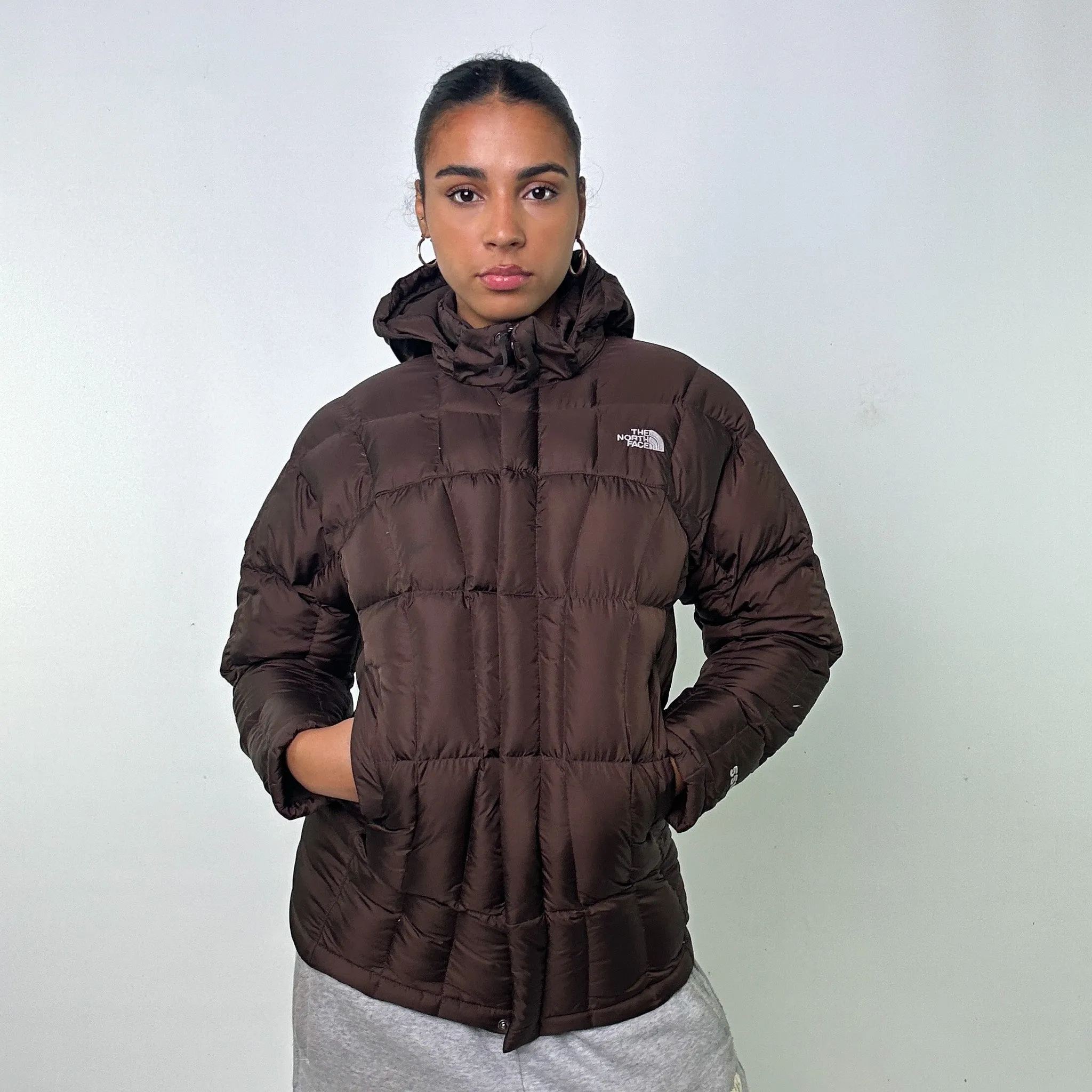 BROWN Y2KS THE NORTH FACE 550 SERIES PUFFER JACKET COAT (