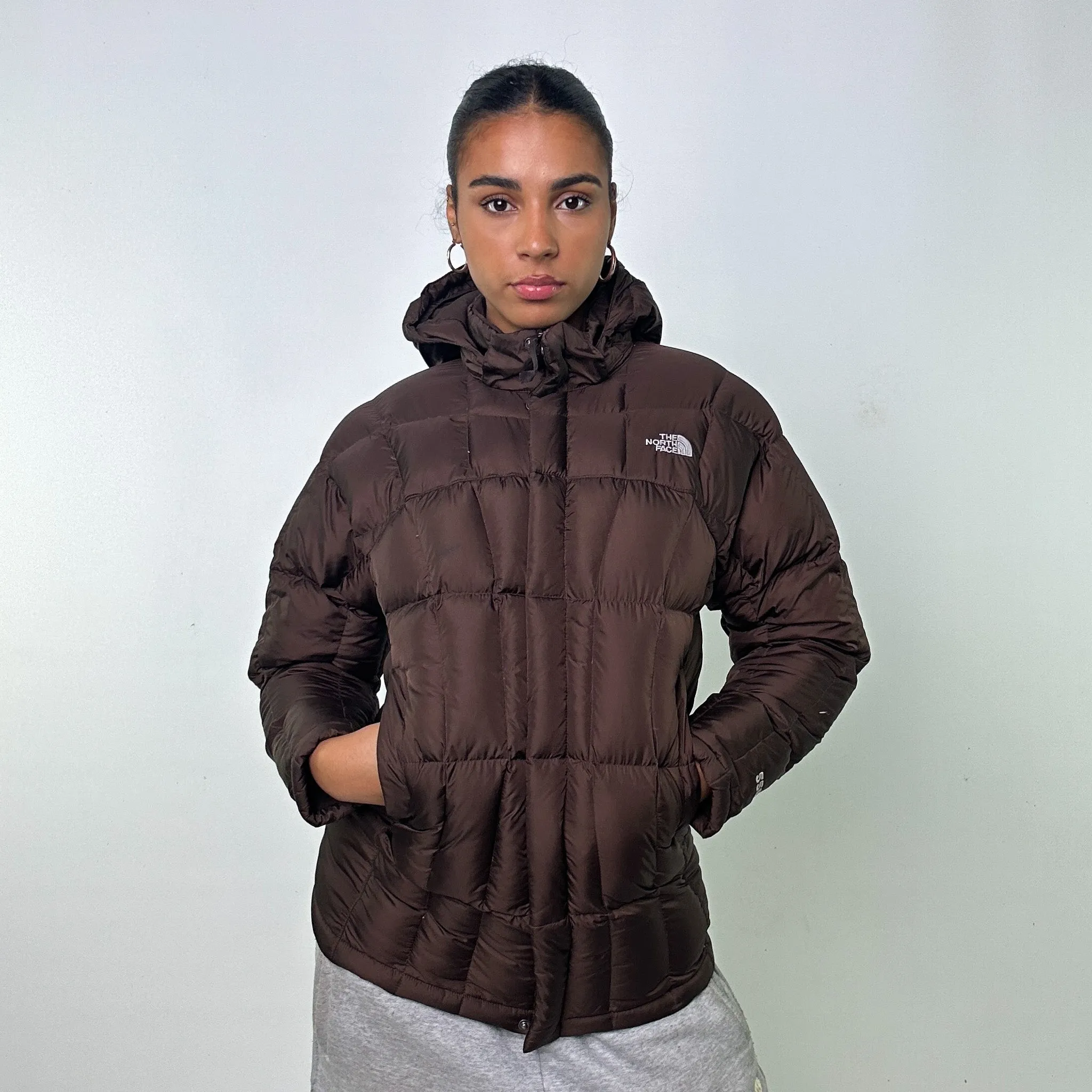 BROWN Y2KS THE NORTH FACE 550 SERIES PUFFER JACKET COAT (