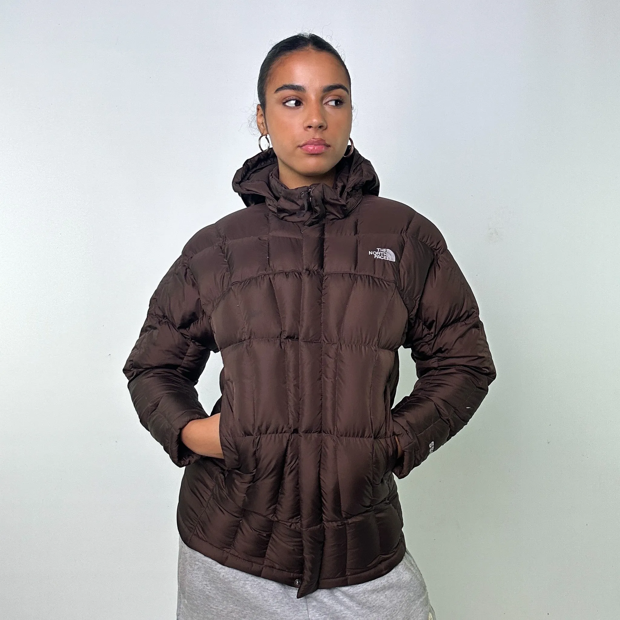 BROWN Y2KS THE NORTH FACE 550 SERIES PUFFER JACKET COAT (