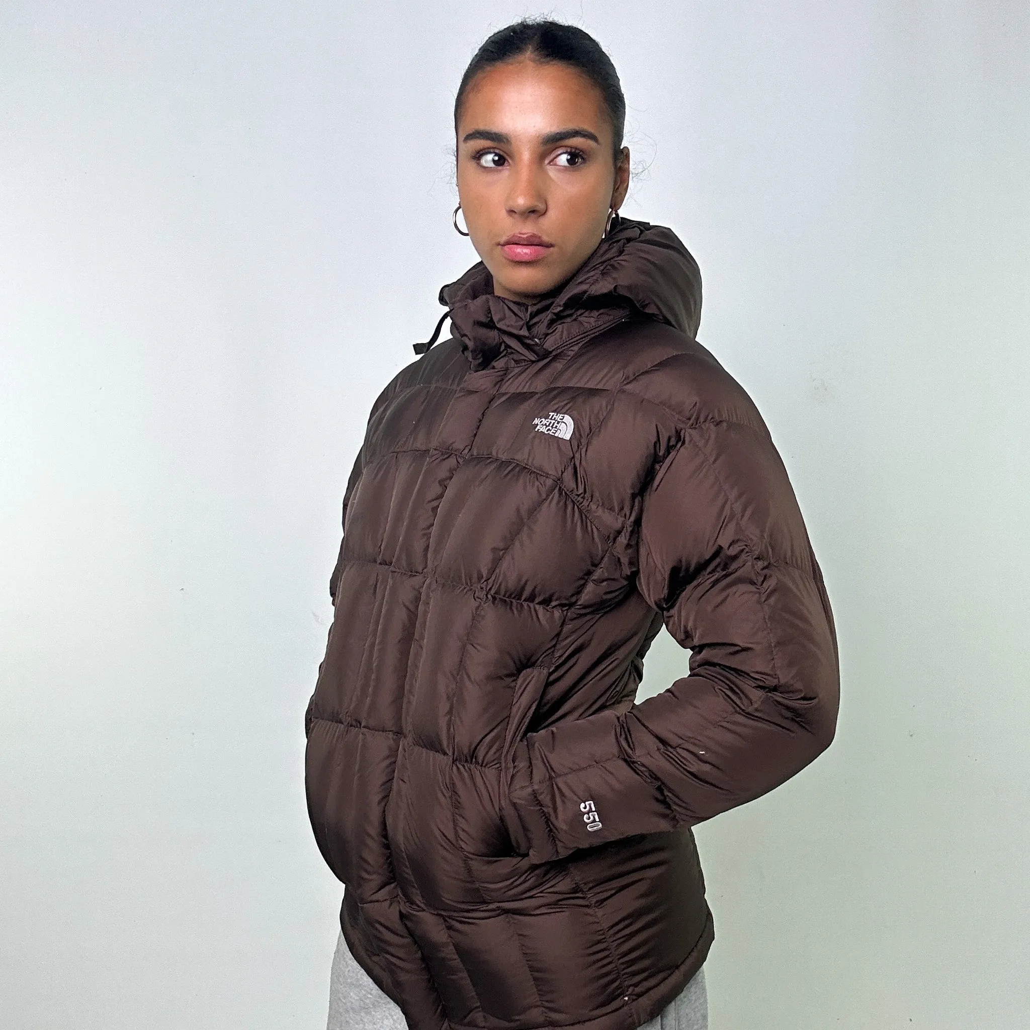 BROWN Y2KS THE NORTH FACE 550 SERIES PUFFER JACKET COAT (