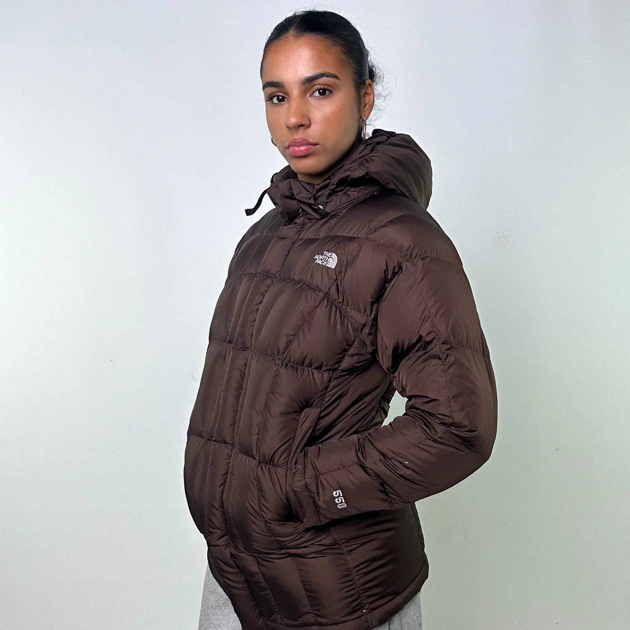 BROWN Y2KS THE NORTH FACE 550 SERIES PUFFER JACKET COAT (