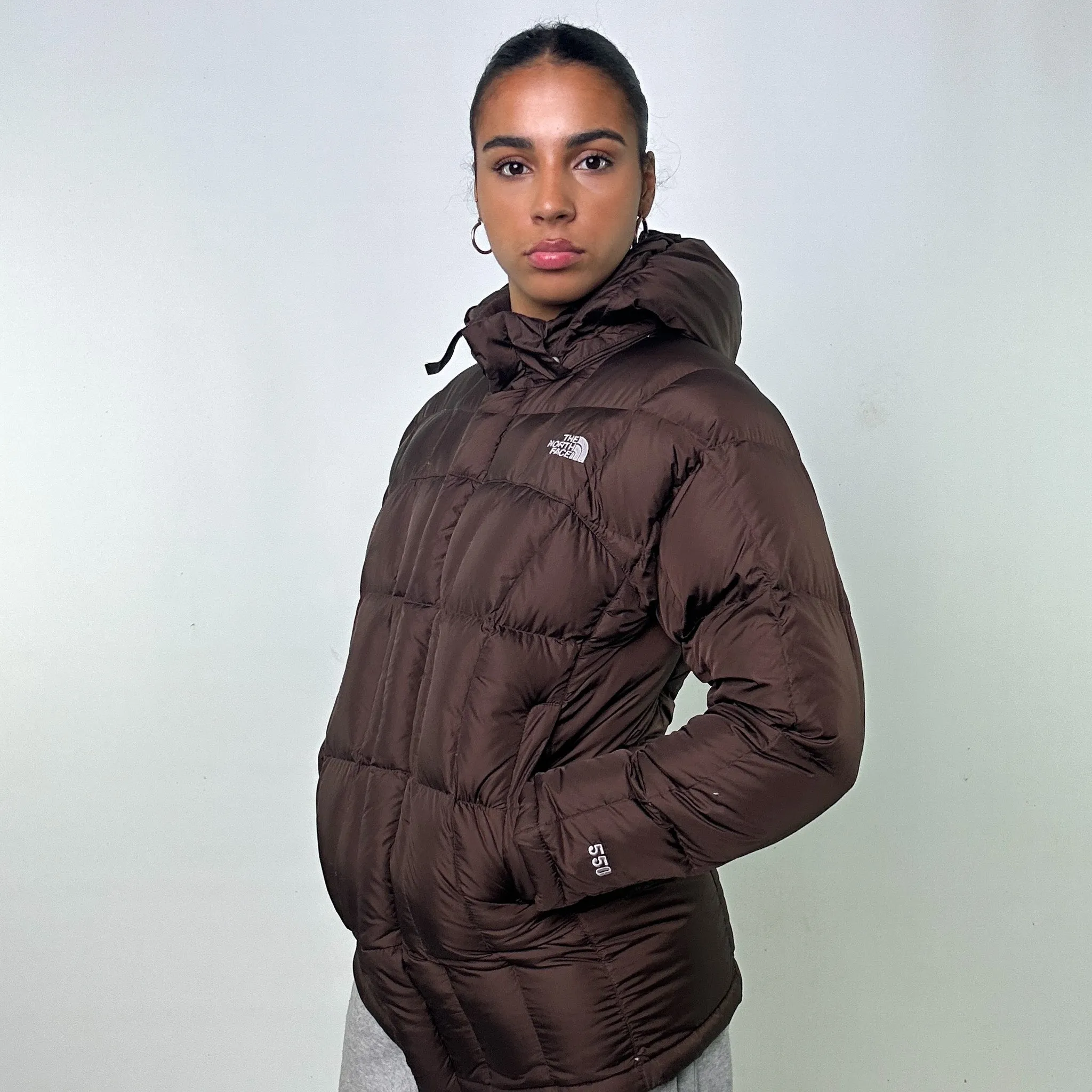 BROWN Y2KS THE NORTH FACE 550 SERIES PUFFER JACKET COAT (