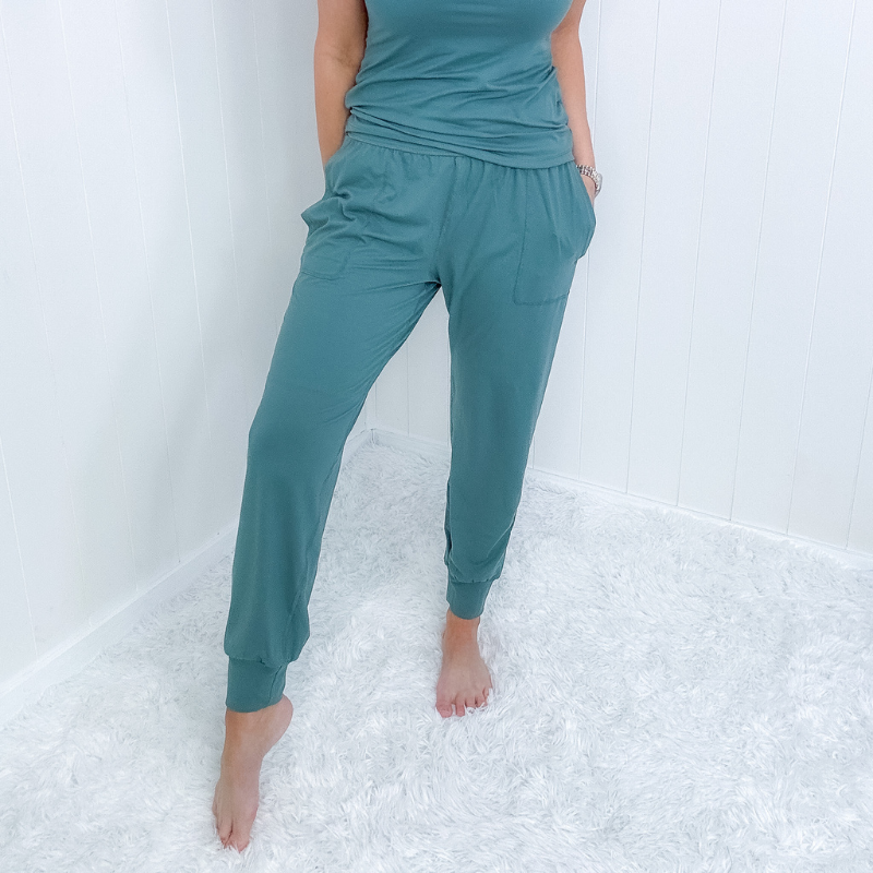 Butter Soft Yoga Joggers in Tidewater Teal