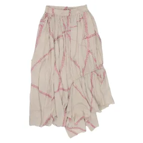 By Walid Cream/Pink Recycled Sari Skirt