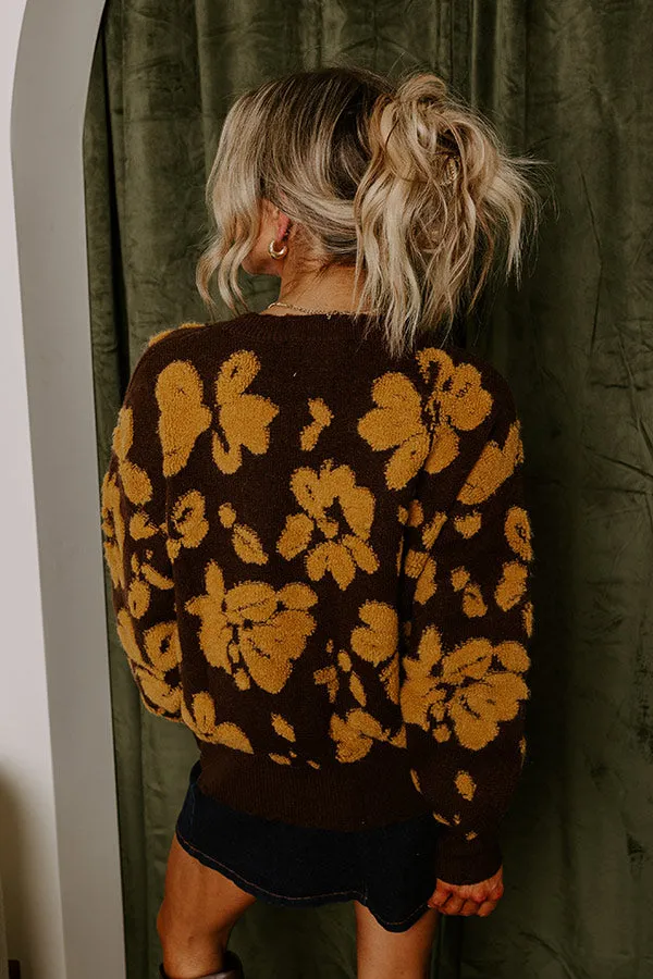 Cocoa Bomb Floral Knit Sweater