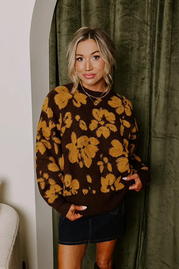 Cocoa Bomb Floral Knit Sweater