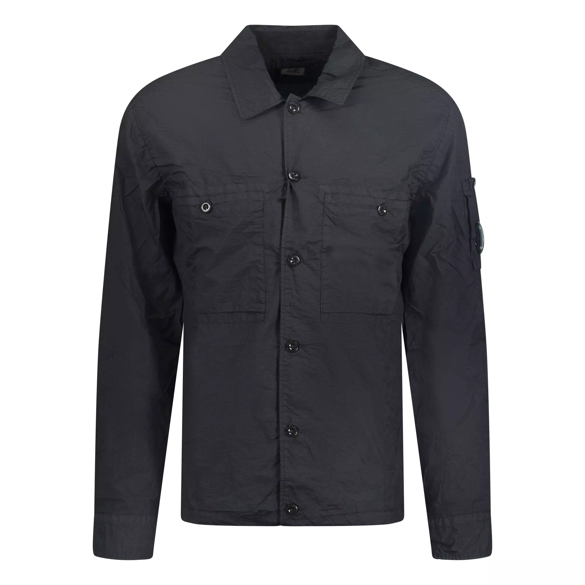 CP COMPANY BUTTON UP LENS OVERSHIRT BLACK