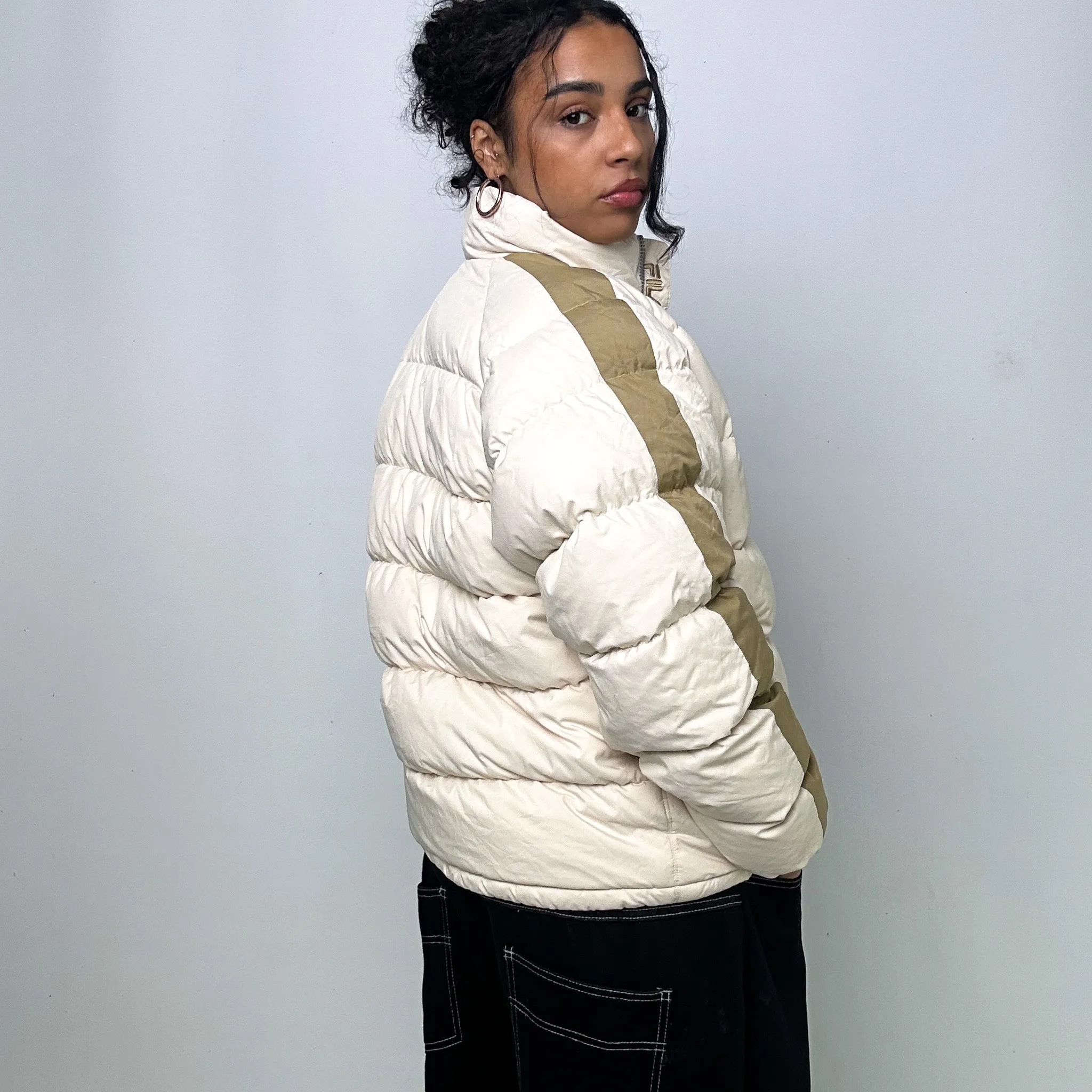 Cream 90s FILA Puffer Jacket Coat (S)