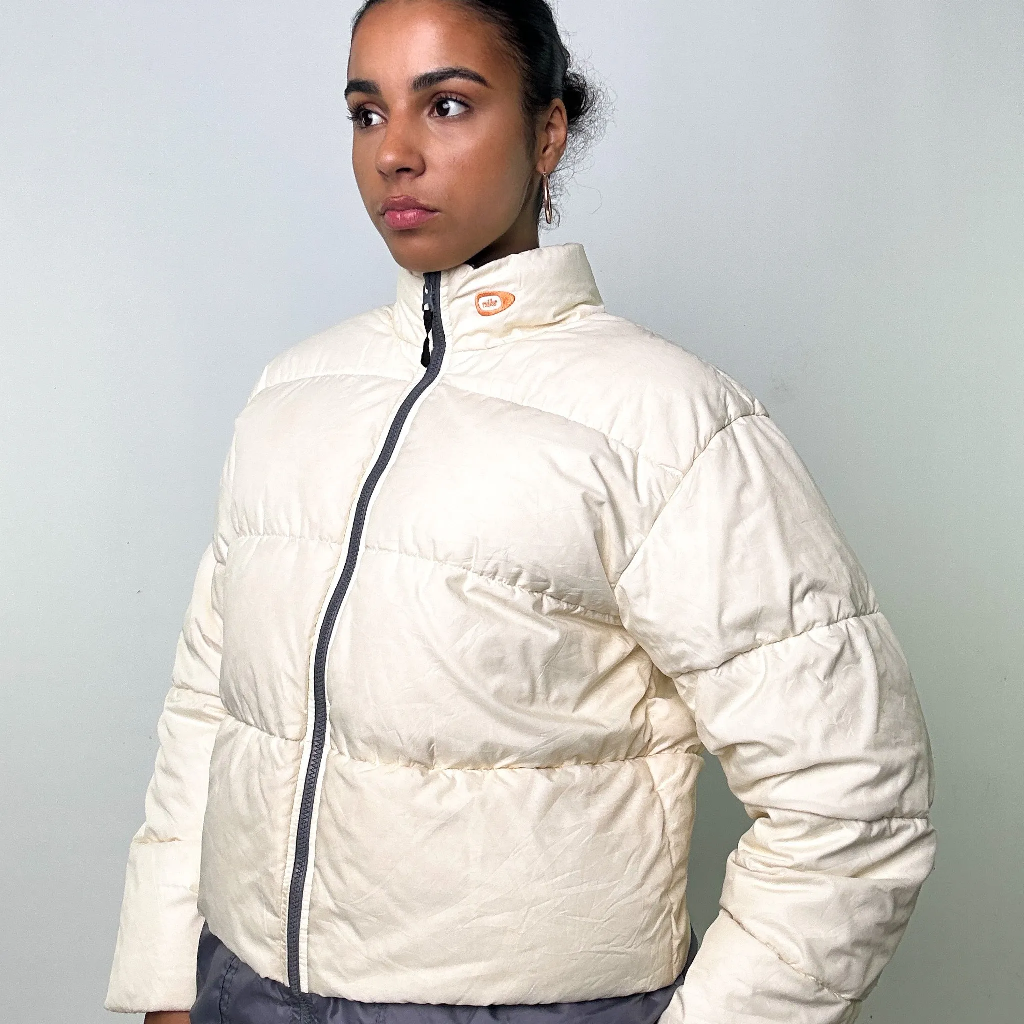 CREAM Y2KS NIKE PUFFER JACKET COAT (