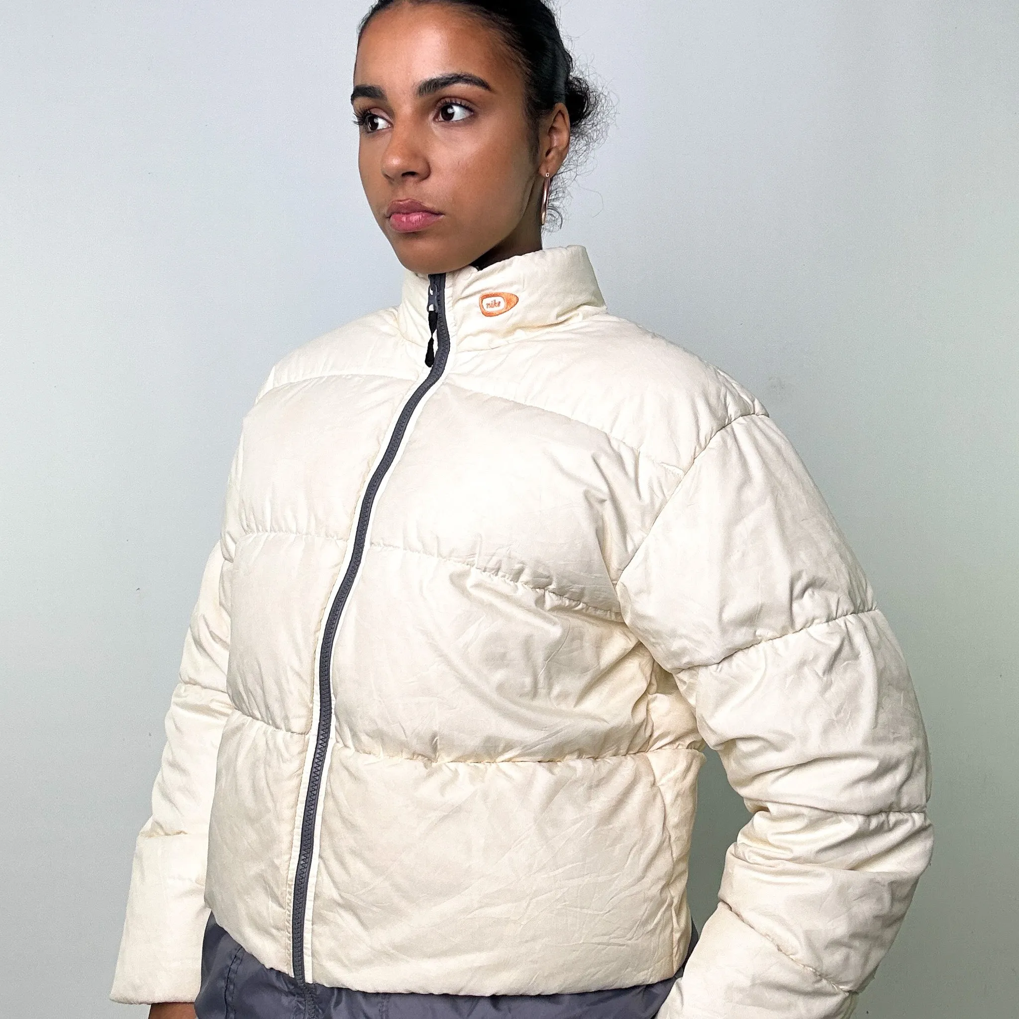 CREAM Y2KS NIKE PUFFER JACKET COAT (