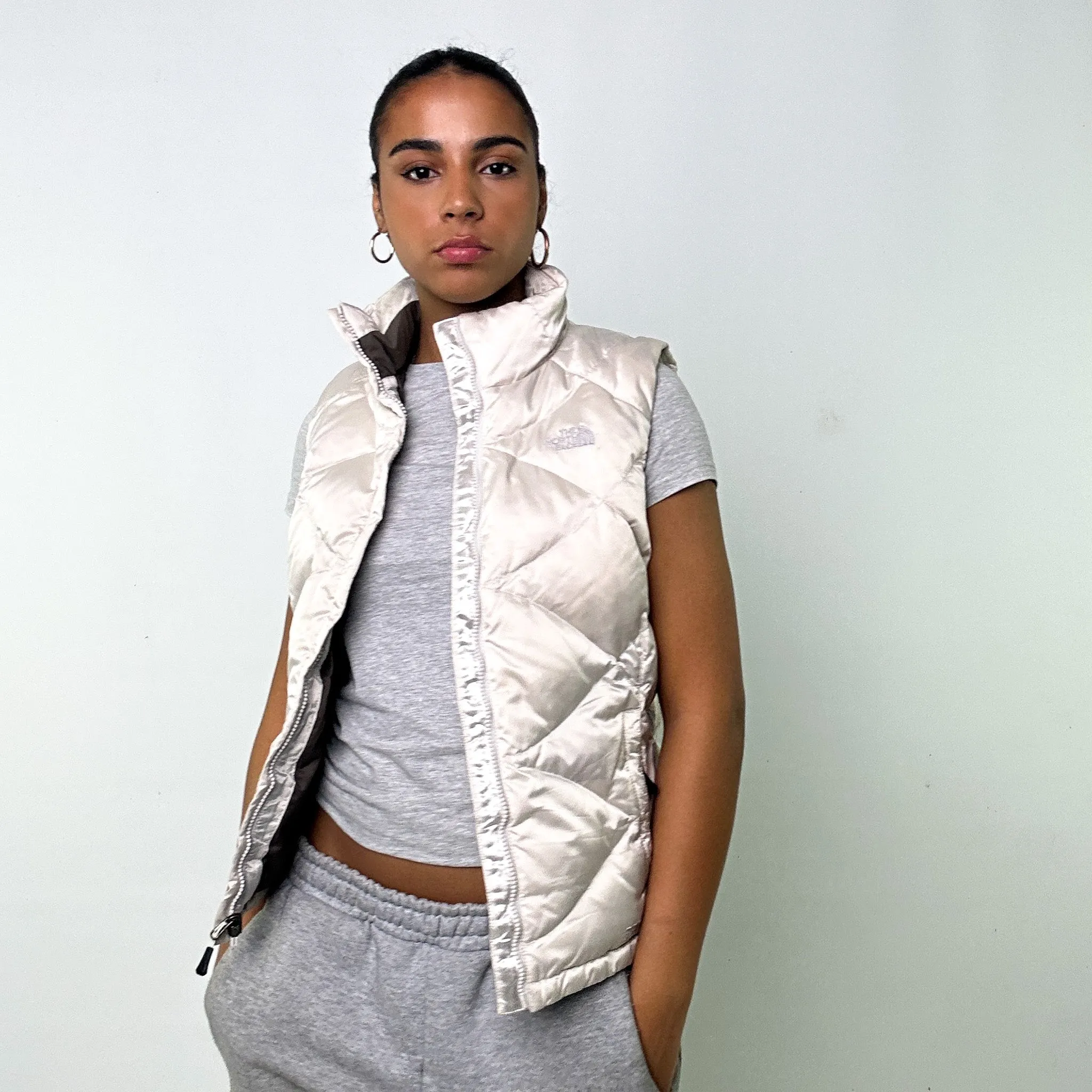 CREAM Y2KS THE NORTH FACE 550 SERIES PUFFER JACKET COAT GILET (