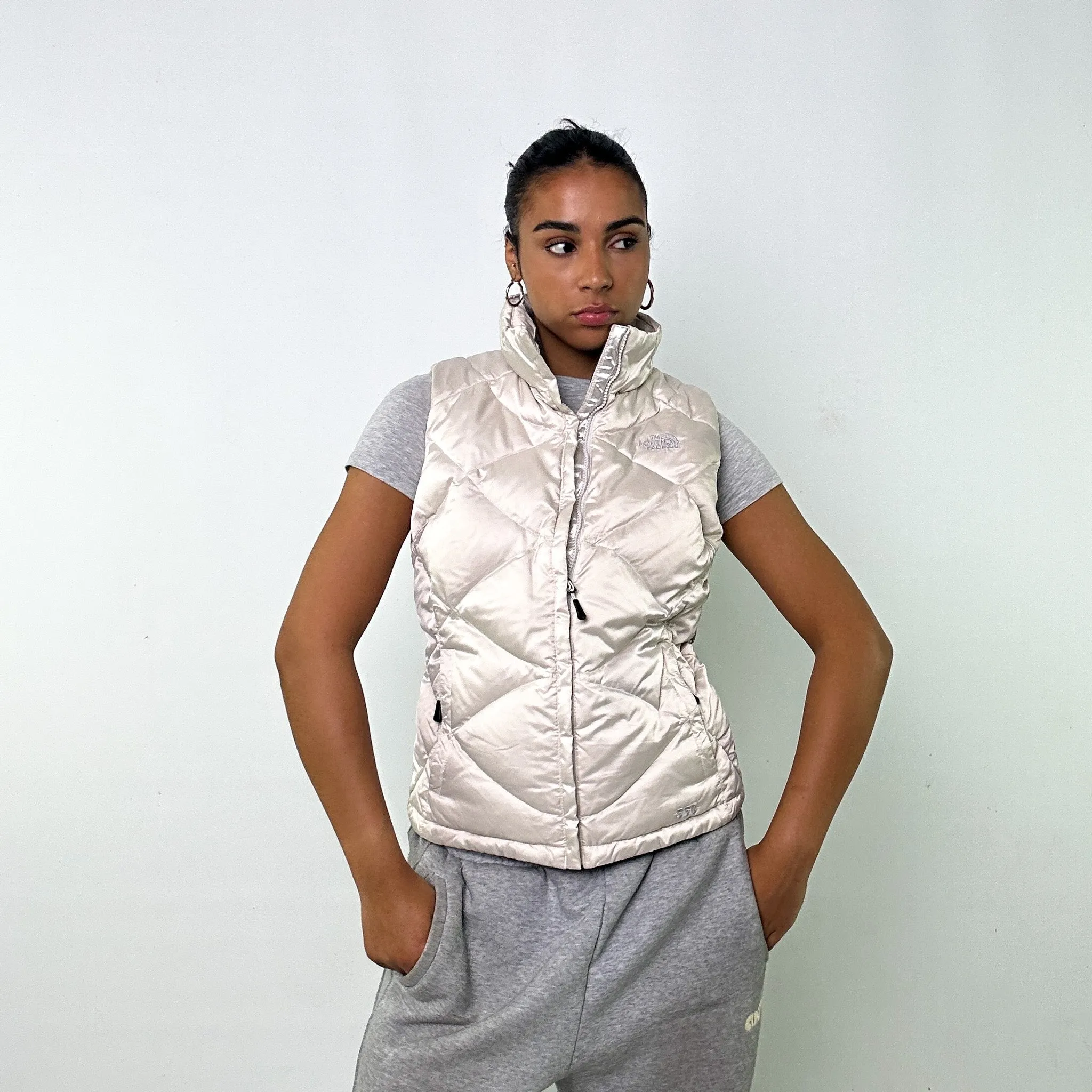 CREAM Y2KS THE NORTH FACE 550 SERIES PUFFER JACKET COAT GILET (