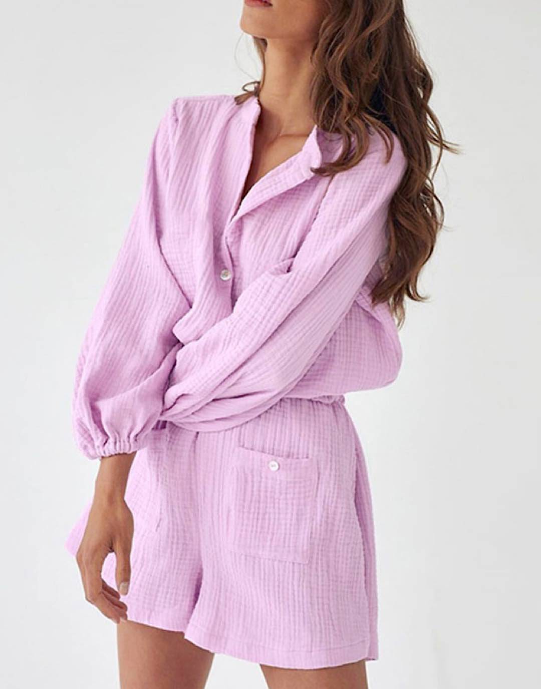 Crinkled Button Down Short Romper