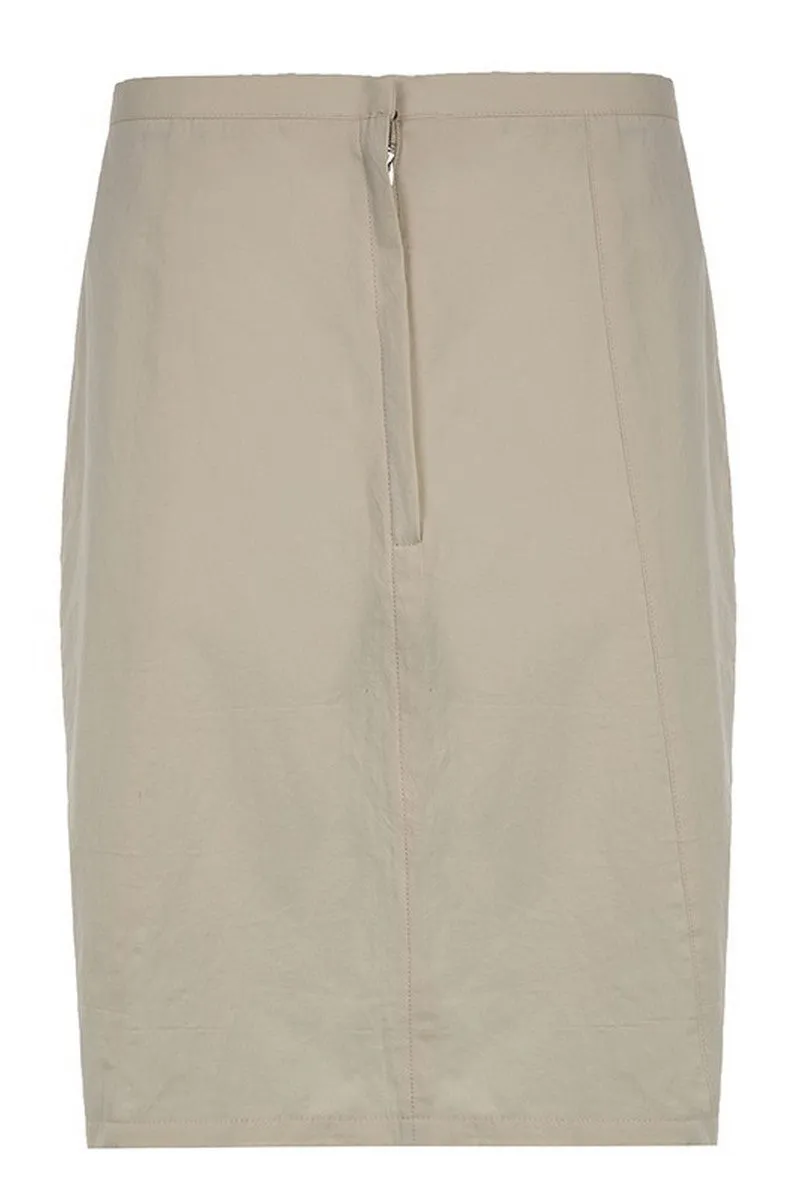 CZ Khaki Retro Midi Skirt