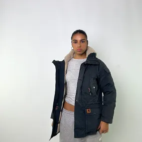 Dark Grey y2ks Carhartt Puffer Jacket Coat (M)