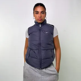 Dark Grey y2ks NIKE Puffer Jacket Coat Gilet (L)