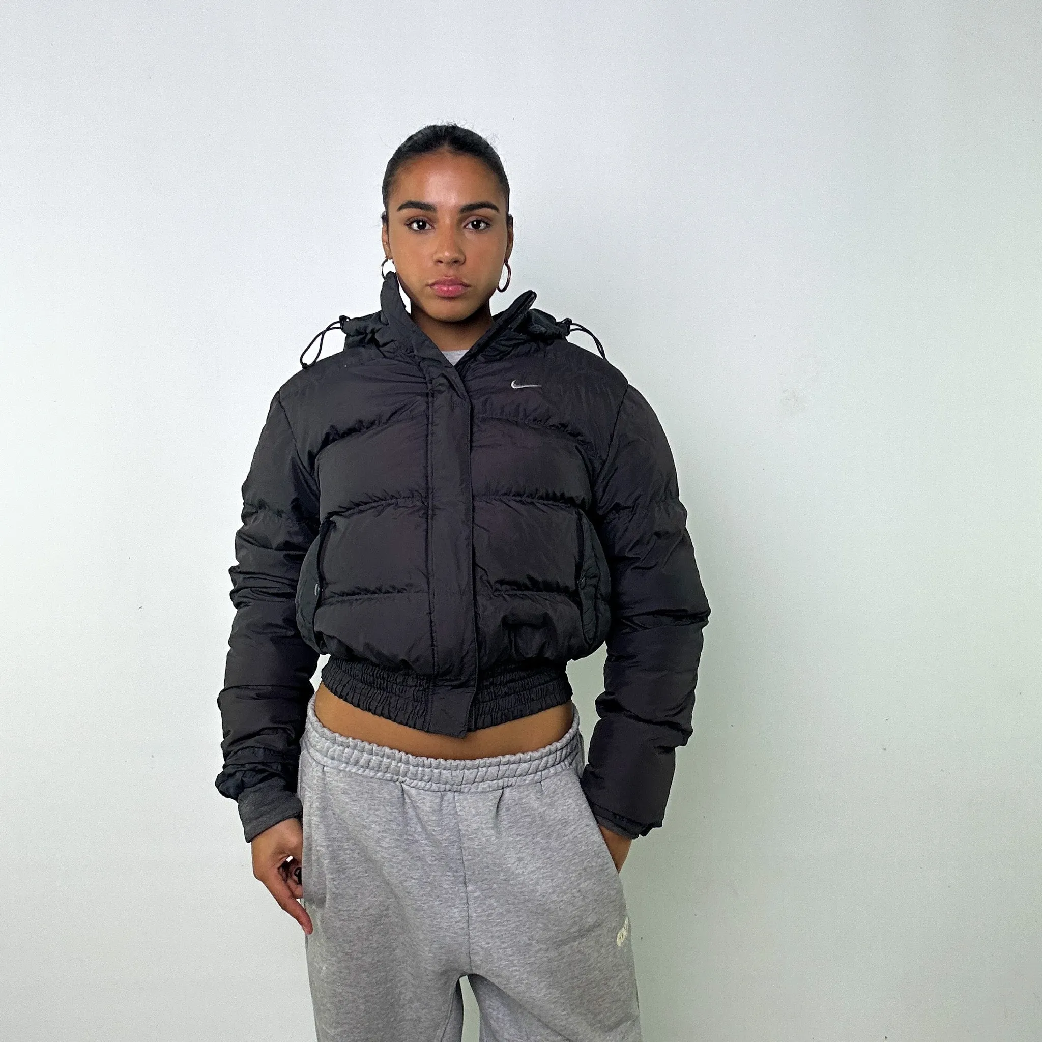 Dark Grey y2ks NIKE Puffer Jacket Coat (L)